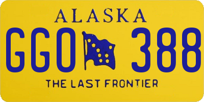 AK license plate GGO388