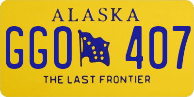 AK license plate GGO407