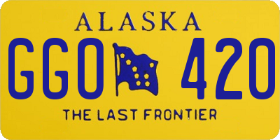 AK license plate GGO420