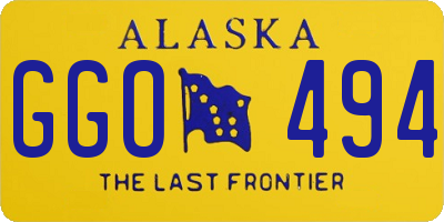 AK license plate GGO494