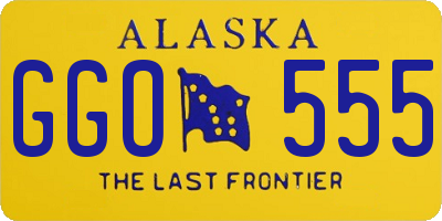 AK license plate GGO555