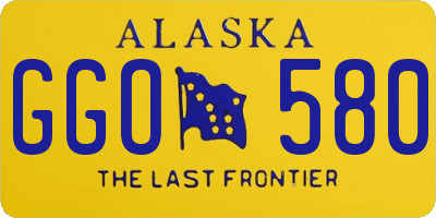 AK license plate GGO580