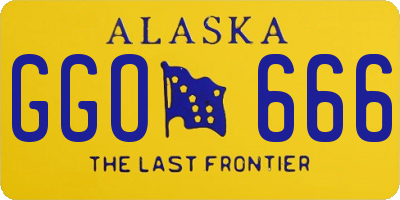 AK license plate GGO666