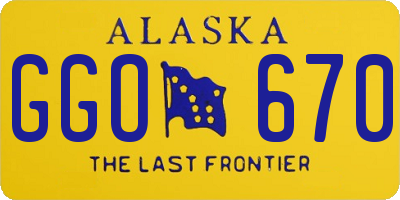 AK license plate GGO670