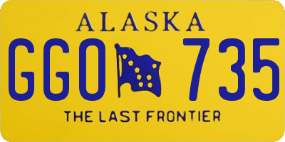 AK license plate GGO735