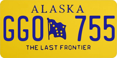 AK license plate GGO755