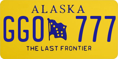 AK license plate GGO777