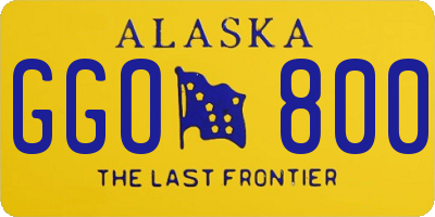 AK license plate GGO800