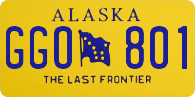 AK license plate GGO801
