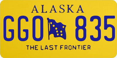 AK license plate GGO835