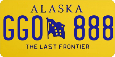 AK license plate GGO888
