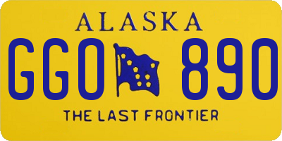 AK license plate GGO890
