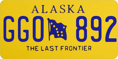 AK license plate GGO892