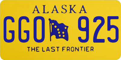 AK license plate GGO925