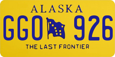 AK license plate GGO926