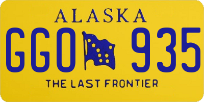AK license plate GGO935