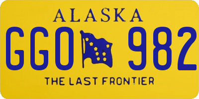 AK license plate GGO982