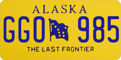 AK license plate GGO985