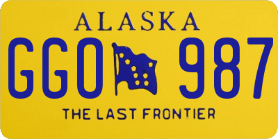 AK license plate GGO987