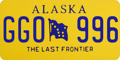AK license plate GGO996