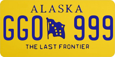 AK license plate GGO999