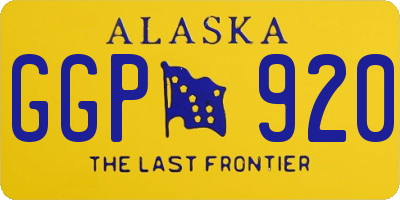 AK license plate GGP920