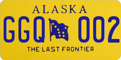 AK license plate GGQ002