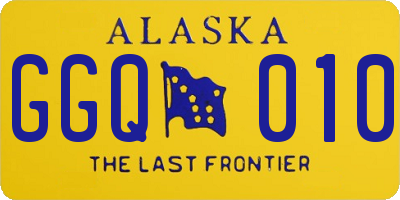 AK license plate GGQ010