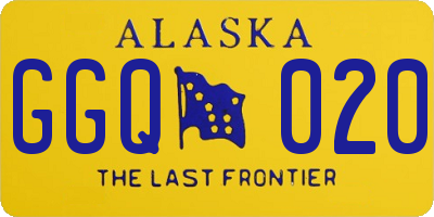AK license plate GGQ020