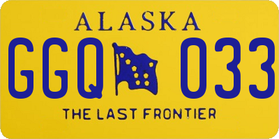 AK license plate GGQ033