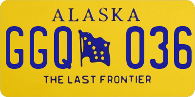 AK license plate GGQ036