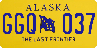 AK license plate GGQ037