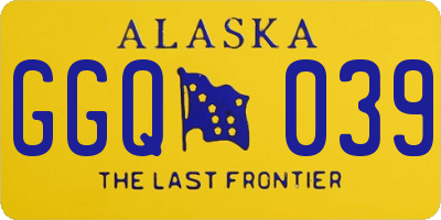 AK license plate GGQ039