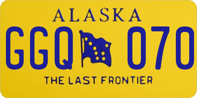 AK license plate GGQ070