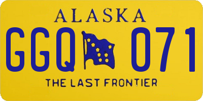 AK license plate GGQ071