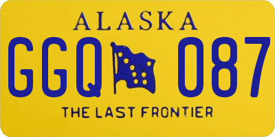 AK license plate GGQ087