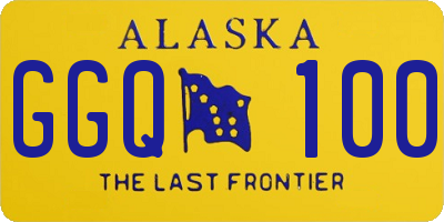 AK license plate GGQ100