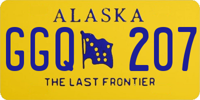 AK license plate GGQ207