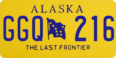 AK license plate GGQ216
