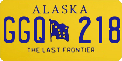 AK license plate GGQ218