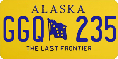 AK license plate GGQ235