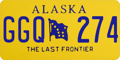 AK license plate GGQ274
