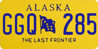 AK license plate GGQ285
