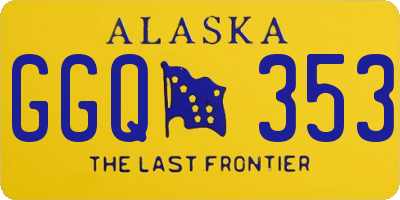 AK license plate GGQ353