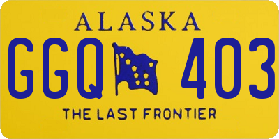 AK license plate GGQ403