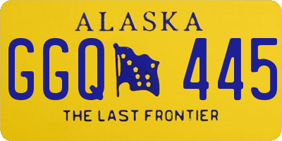 AK license plate GGQ445
