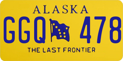 AK license plate GGQ478