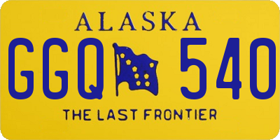 AK license plate GGQ540