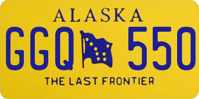 AK license plate GGQ550