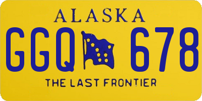 AK license plate GGQ678